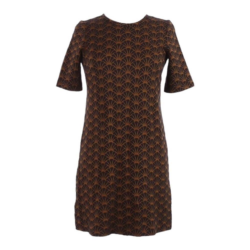 🌺 LOFT Textured Shell Art Deco Black Shift Dress Size XS